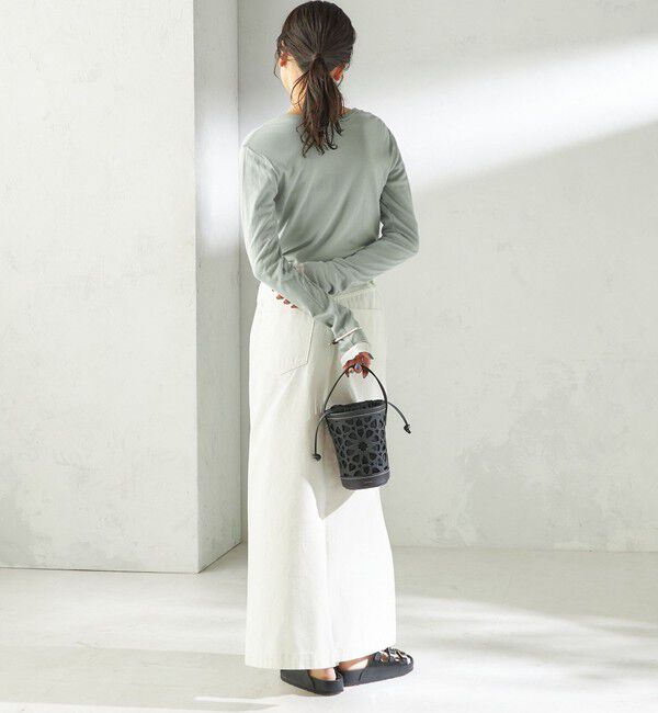 SHIPS for women「【SHIPS別注】miller: シアー ヘンリー ネック ロング スリーブ TEE」|Tシャツ・カットソー|