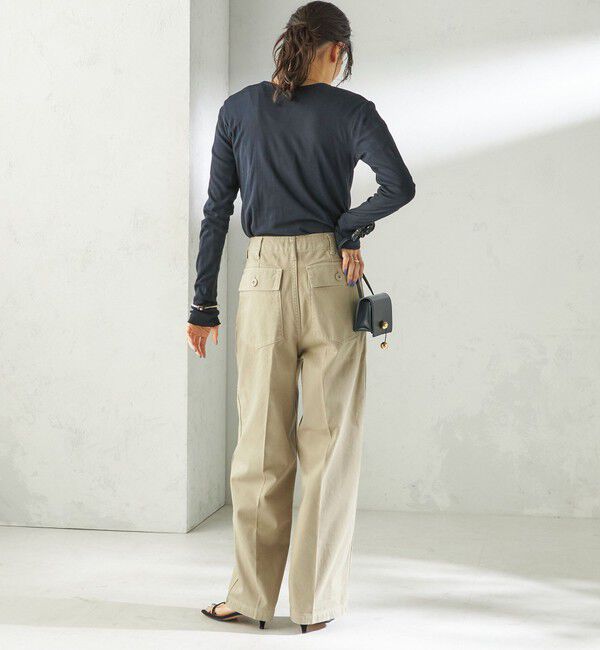 SHIPS for women「【SHIPS別注】miller: シアー ヘンリー ネック ロング スリーブ TEE」|Tシャツ・カットソー|