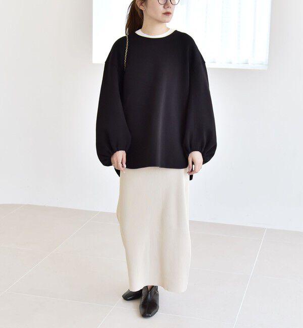 quaranciel「quaranciel:〈洗濯機可能〉ポンチ ボリュームスリーブ ビッグ スウェット プルオーバー」|スウェット・ジャージ|