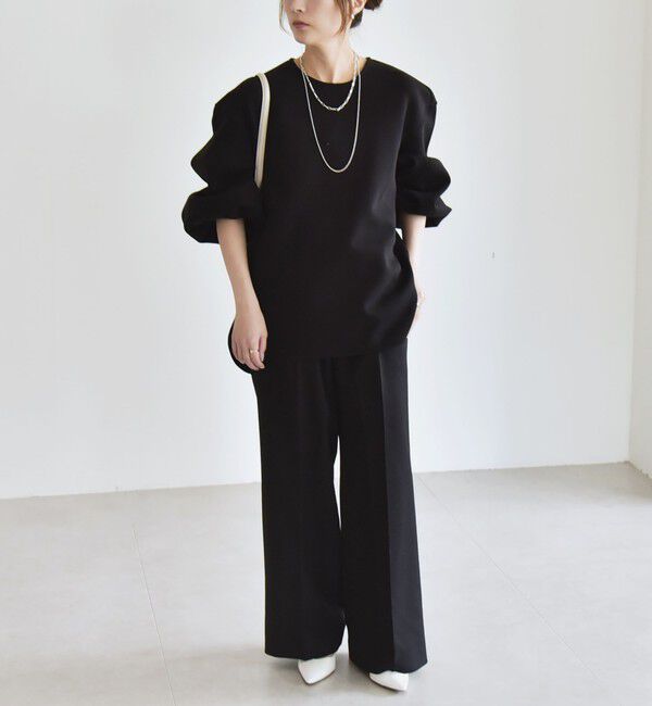 quaranciel「quaranciel:〈洗濯機可能〉ポンチ ボリュームスリーブ ビッグ スウェット プルオーバー」|スウェット・ジャージ|