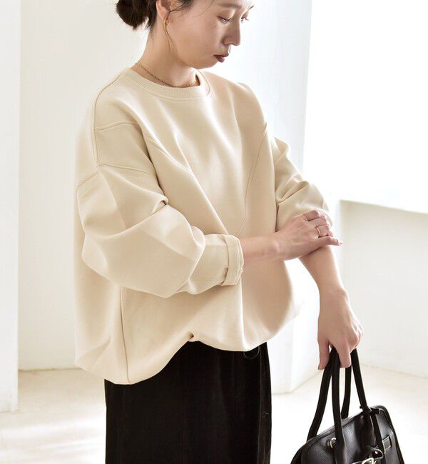 quaranciel「quaranciel:〈洗濯機可能〉ポンチ Vヨークバルーン スウェット プルオーバー」|スウェット・ジャージ|ナチュラル