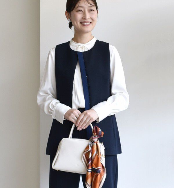 SHIPS for women「〈洗濯機可能 / セレモニー対応可〉ポリエステル レーヨン ダンボール ジレ」|ベスト・ジレ|