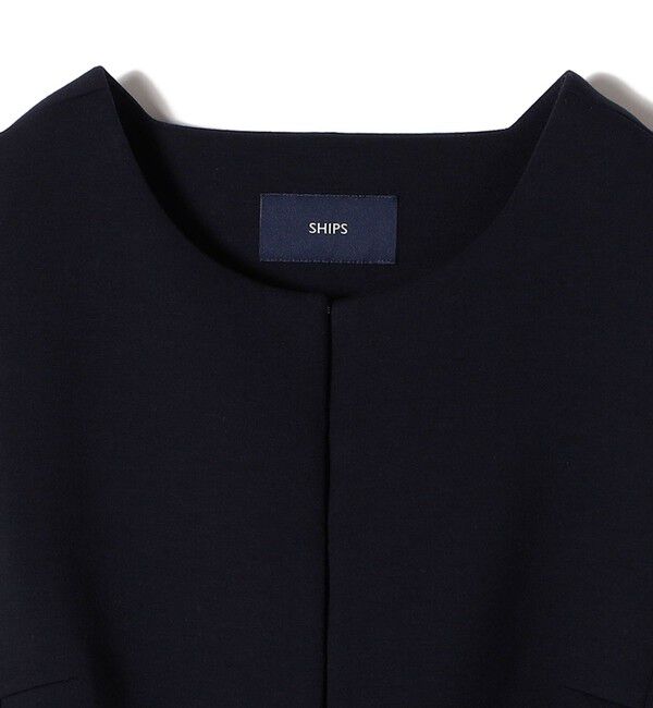 SHIPS for women「〈洗濯機可能 / セレモニー対応可〉ポリエステル レーヨン ダンボール ジレ」|ベスト・ジレ|