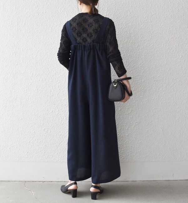 SHIPS any「SHIPS any:〈洗濯機可能〉ツイード ライク サロペット［NAVY BLUE］」|オールインワン|