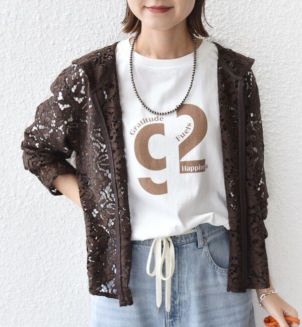 SHIPS for women「〈手洗い可能〉レース ジップアップ パーカ」|パーカー|