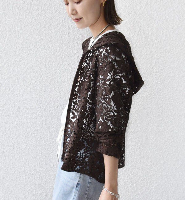 SHIPS for women「〈手洗い可能〉レース ジップアップ パーカ」|パーカー|