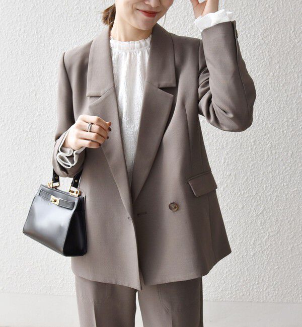 SHIPS any「SHIPS any:〈洗濯機可能〉ダブルクロス セミダブル ジャケット［NAVY BLUE］」|テーラードジャケット|