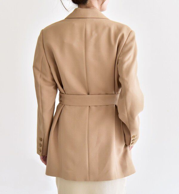 quaranciel「quaranciel:〈洗濯機可能〉ダブルクロス ベルト デザイン 3way テーラード ジャケット」|テーラードジャケット|