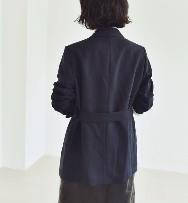 quaranciel「quaranciel:〈洗濯機可能〉ダブルクロス ベルト デザイン 3way テーラード ジャケット」|テーラードジャケット|