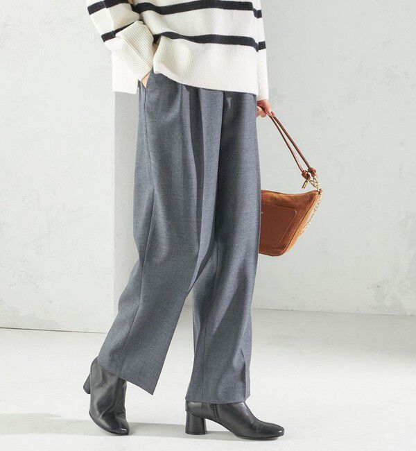 SHIPS for women「〈手洗い可能〉ウォッシャブル ウール タック パンツ」|その他|