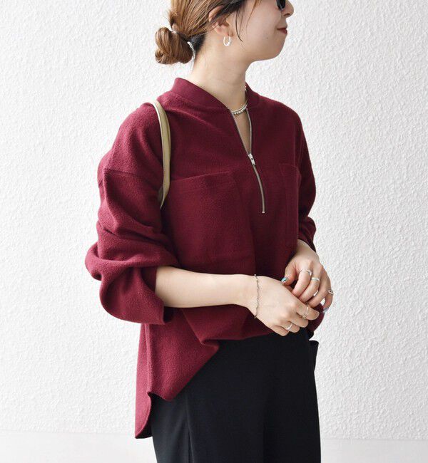 SHIPS any「SHIPS any:〈洗濯機可能〉フリース ライク ハーフジップ ポケット プルオーバー」|Tシャツ・カットソー|