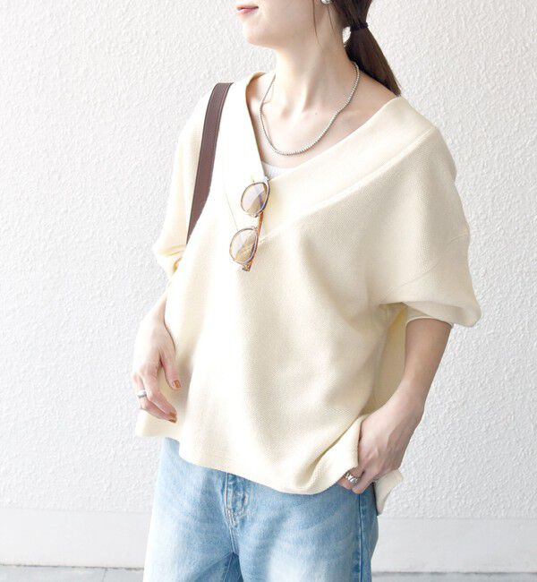 SHIPS any「SHIPS any:〈手洗い可能〉サカリバ 深Vネック ルーズ プルオーバー」|Tシャツ・カットソー|