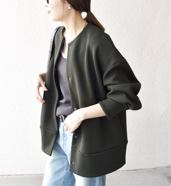 SHIPS any「【WEB限定】SHIPS any:〈洗濯機可能〉ダンボール コクーン ノーカラー コート」|ノーカラージャケット|