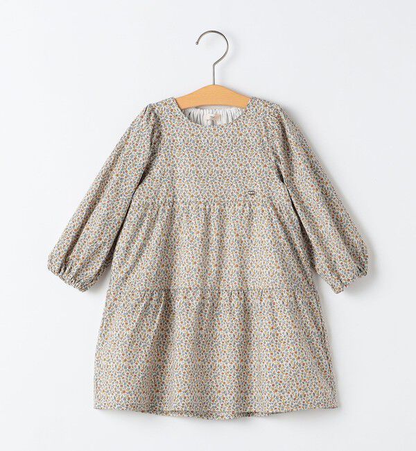 SHIPS KIDS「SHIPS KIDS:80～90cm / フラワー ティアード ワンピース」|ワンピース|イエロー