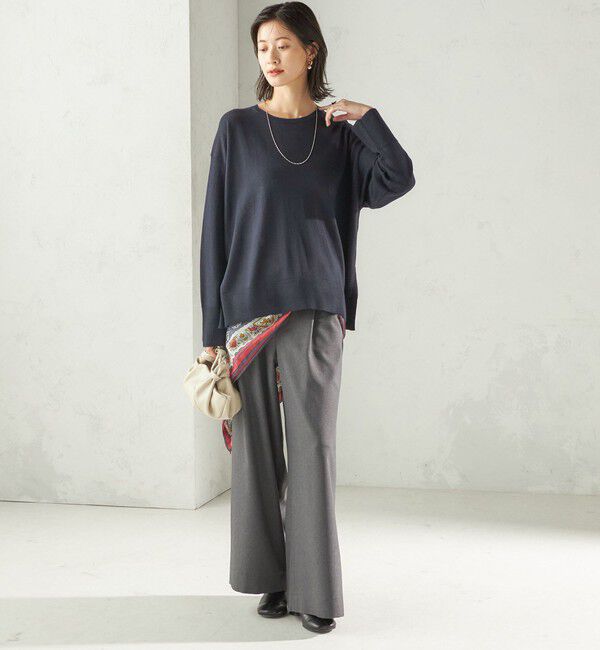 SHIPS for women「〈手洗い可能〉ソフィー ツイル ストレッチ ポケット デザイン パンツ」|スラックス|