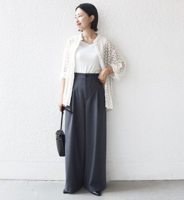 SHIPS for women「〈手洗い可能〉ソフィー ツイル ストレッチ ポケット デザイン パンツ」|スラックス|