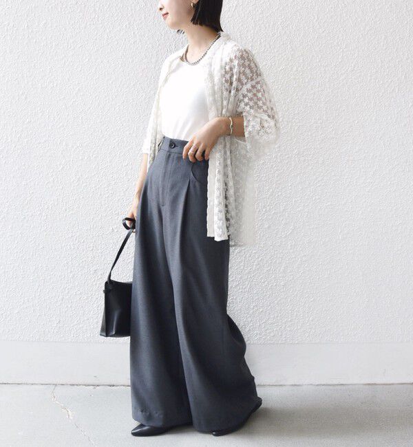 SHIPS for women「〈手洗い可能〉ソフィー ツイル ストレッチ ポケット デザイン パンツ」|スラックス|