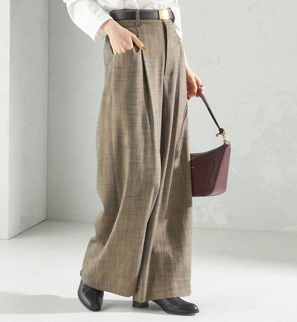 SHIPS for women「〈手洗い可能〉シャンブレー ポケット デザイン ワイド パンツ」|スラックス|