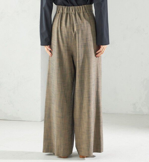 SHIPS for women「〈手洗い可能〉シャンブレー ポケット デザイン ワイド パンツ」|スラックス|