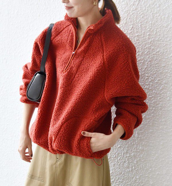 SHIPS any「SHIPS any:〈洗濯機可能〉ボア フリース ハーフジップ プルオーバー」|Tシャツ・カットソー|