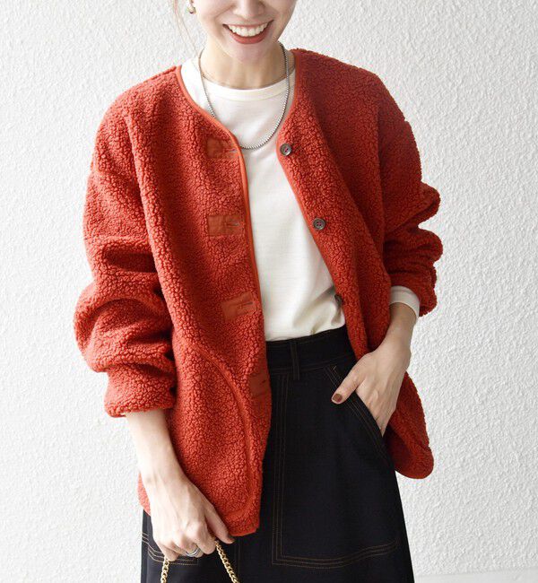 SHIPS any「SHIPS any:〈洗濯機可能〉ボア フリース 2WAY フーディー ブルゾン」|ブルゾン・スタジャン|