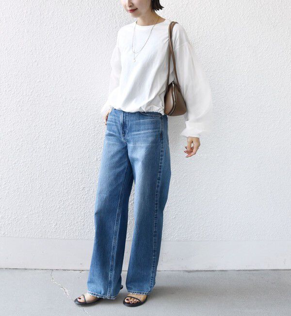 SHIPS for women「《一部追加予約》【WEB限定】〈手洗い可能〉シアー コンビ 裾 ドロスト プルオーバー」|プルオーバー|