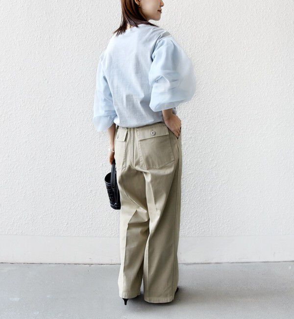 SHIPS for women「《一部追加予約》【WEB限定】〈手洗い可能〉シアー コンビ 裾 ドロスト プルオーバー」|プルオーバー|