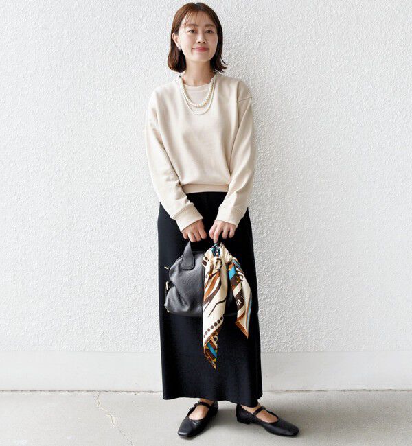 SHIPS for women「【WEB限定】〈手洗い可能〉パール調 ネックレス チャーム 付 ドルマン スウェット」|スウェット・ジャージ|