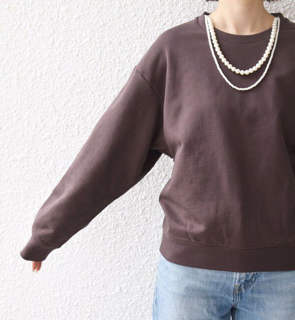 SHIPS for women「【WEB限定】〈手洗い可能〉パール調 ネックレス チャーム 付 ドルマン スウェット」|スウェット・ジャージ|