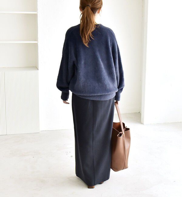 quaranciel「quaranciel:〈手洗い可能〉ファーライク クルーネック ニット プルオーバー」|ニット・セーター|