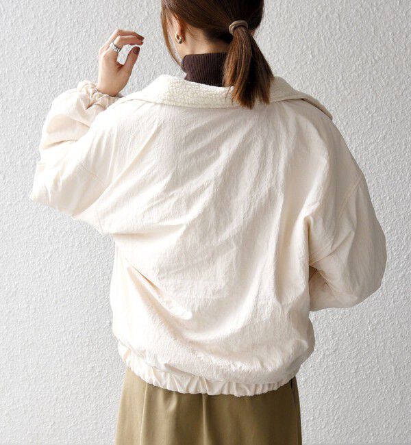 SHIPS any「SHIPS any: ナイロン &times; ボア リバーシブル スタンドカラー ショート ブルゾン」|ブルゾン・スタジャン|