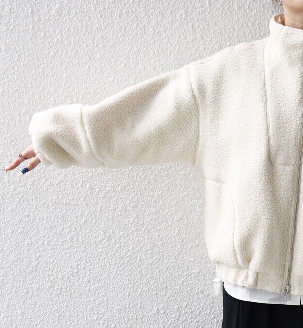 SHIPS any「SHIPS any: ナイロン &times; ボア リバーシブル スタンドカラー ショート ブルゾン」|ブルゾン・スタジャン|