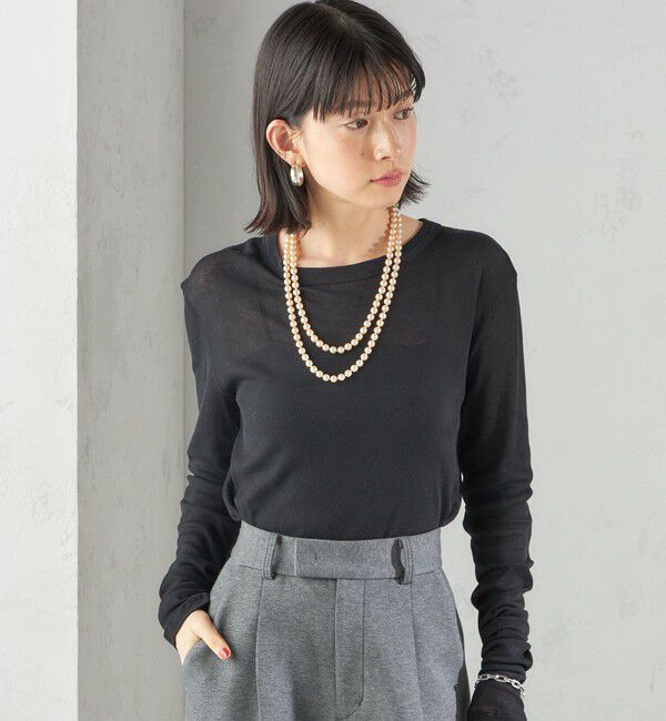 SHIPS for women「s.oyamadaコラボ:〈手洗い可能〉シアー テレコ ロング スリーブ TEE」|Tシャツ・カットソー|