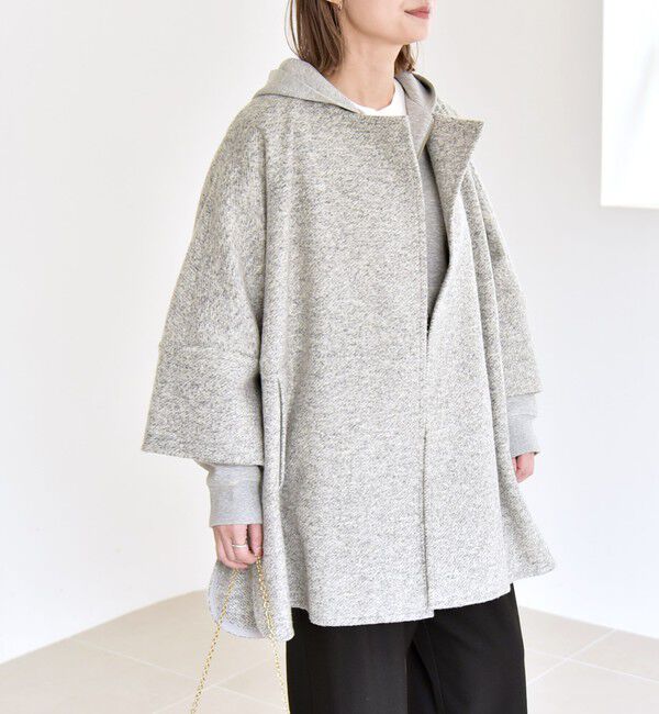 quaranciel「quaranciel: スライバー ウール ミックス クルーネック コート」|ノーカラーコート|