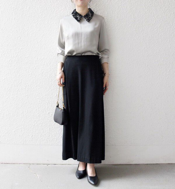 SHIPS any「《一部追加予約》SHIPS any:〈洗濯機可能〉サテン レースカラー ブラウス」|シャツ・ブラウス|