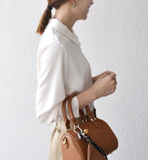 SHIPS any「《一部追加予約》SHIPS any:〈洗濯機可能〉サテン レースカラー ブラウス」|シャツ・ブラウス|