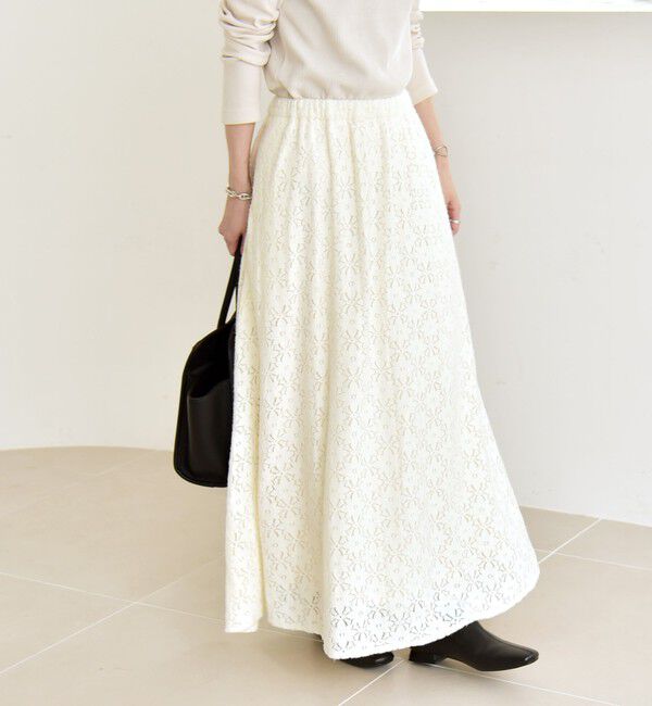 quaranciel「quaranciel:〈洗濯機可能〉フラワー レース フレア スカート」|フレア|