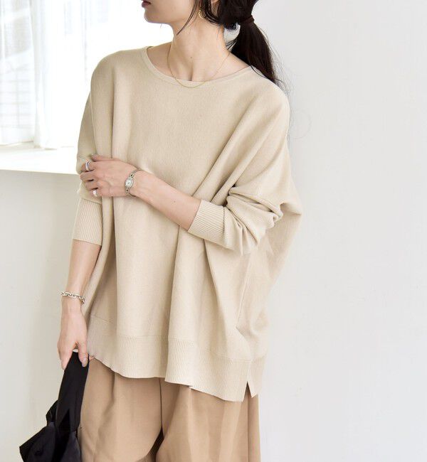 quaranciel「quaranciel:〈洗濯機可能〉ボートネック ワイド ニット プルオーバー」|ニット・セーター|