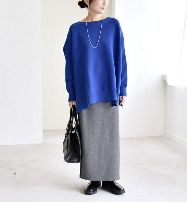 quaranciel「quaranciel:〈洗濯機可能〉ボートネック ワイド ニット プルオーバー」|ニット・セーター|