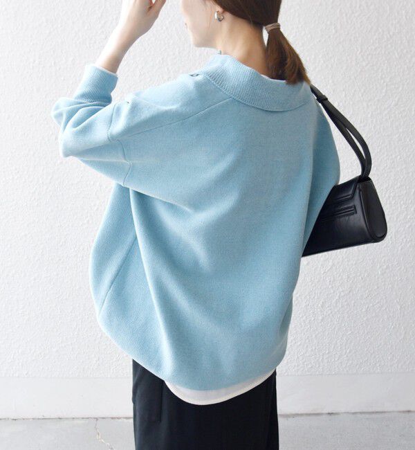 SHIPS any「SHIPS any:〈手洗い可能〉モールヤーン スキッパー ポロ ニット プルオーバー」|ニット・セーター|