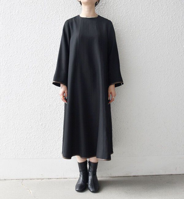 SHIPS any「SHIPS any: ヘリンボーン パイピング フレア ワンピース」|ワンピース|