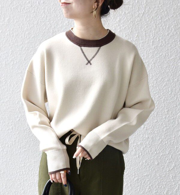 SHIPS any「SHIPS any:〈手洗い可能〉ダブルフェイス Vガゼット ニット プルオーバー」|ニット・セーター|