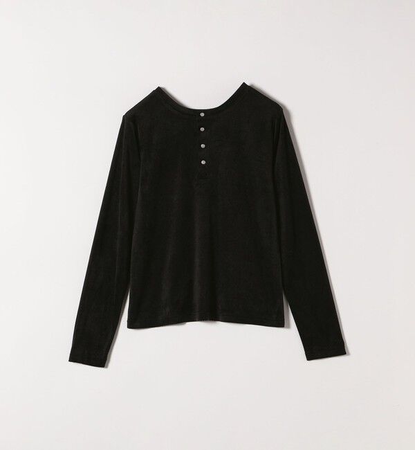 SHIPS any「SHIPS any:〈洗濯機可能〉ポリエステル ベロア 2way ヘンリーネック プルオーバー」|Tシャツ・カットソー|