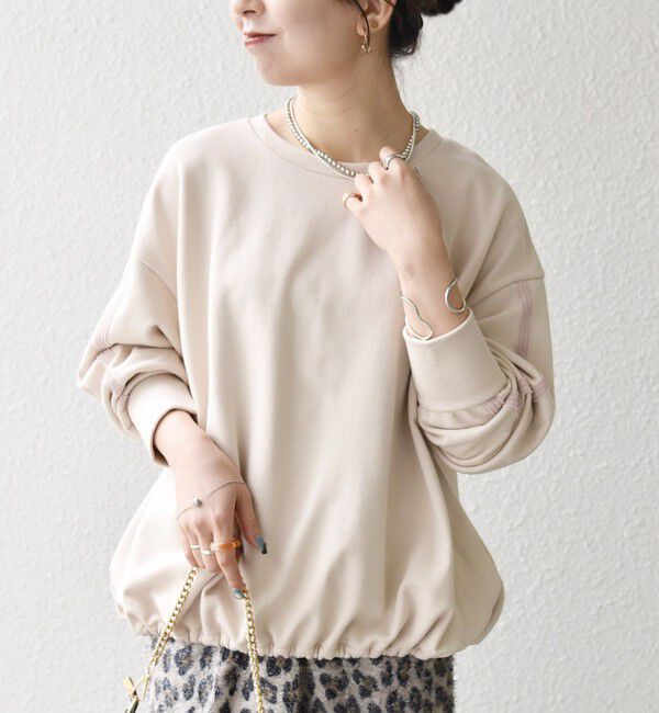 SHIPS any「SHIPS any:〈洗濯機可能〉裏毛 バイカラー ドロスト ルーズ スウェット プルオーバー」|スウェット・ジャージ|