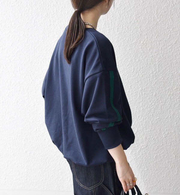 SHIPS any「SHIPS any:〈洗濯機可能〉裏毛 バイカラー ドロスト ルーズ スウェット プルオーバー」|スウェット・ジャージ|