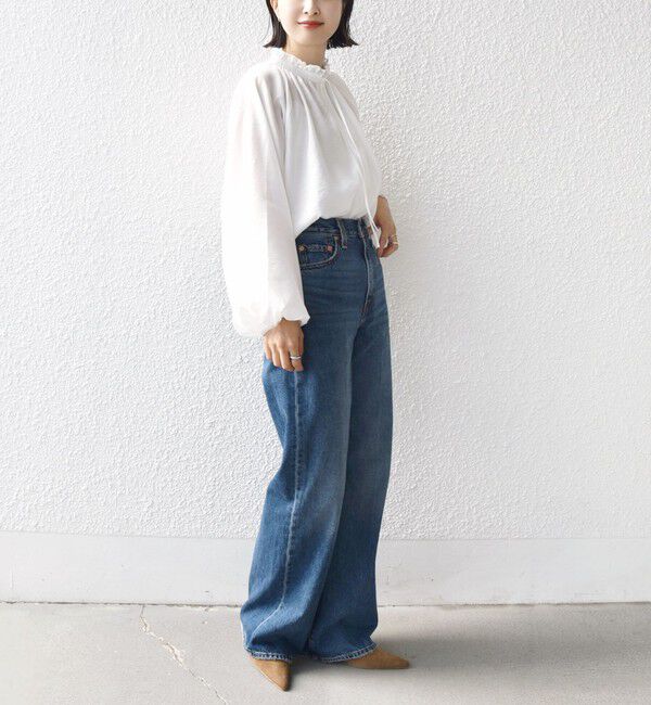 SHIPS for women「〈手洗い可能〉シアー タンブラー リボン デザイン 長袖 ブラウス」|シャツ・ブラウス|