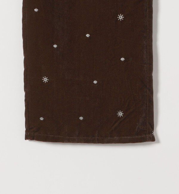 SHIPS any「SHIPS any:〈手洗い可能〉ポリエステル ベロア 刺繍 ストレート ワイド パンツ」|その他|