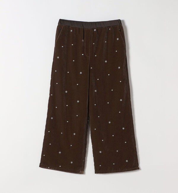 SHIPS any「SHIPS any:〈手洗い可能〉ポリエステル ベロア 刺繍 ストレート ワイド パンツ」|その他|