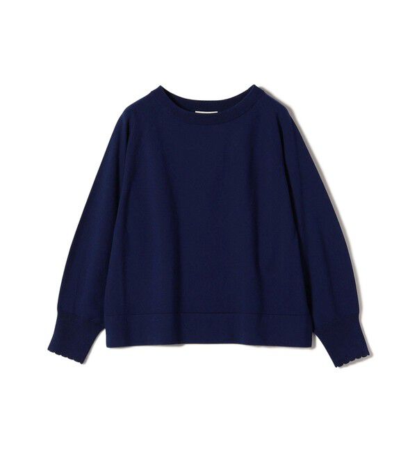 SHIPS for women「〈手洗い可能〉コットン カシミヤ混 スカラップヘム ボートネック プルオーバー」|ニット・セーター|