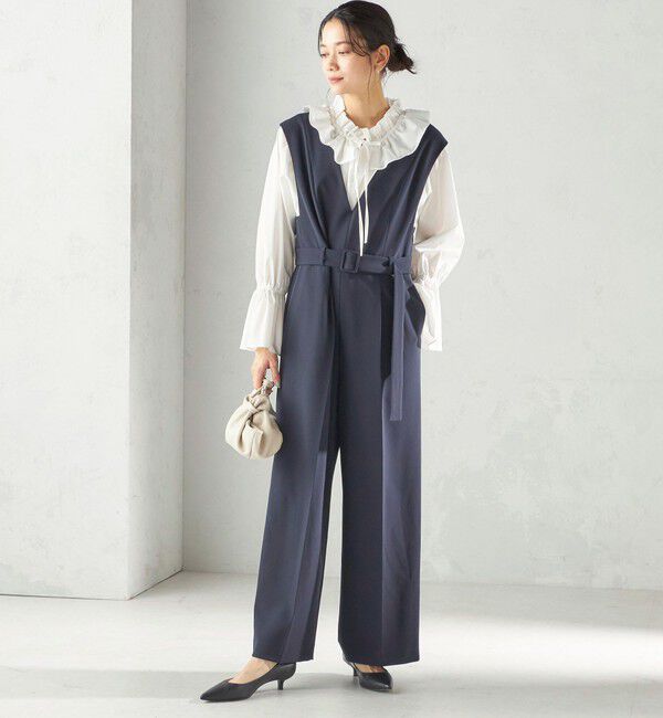 SHIPS for women「〈撥水加工 / UVカット〉タフタ フリルカラー キャンディースリーブ ブラウス（セレモニー対応可）」|シャツ・ブラウス|